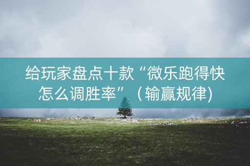 给玩家盘点十款“微乐跑得快怎么调胜率”（输赢规律)