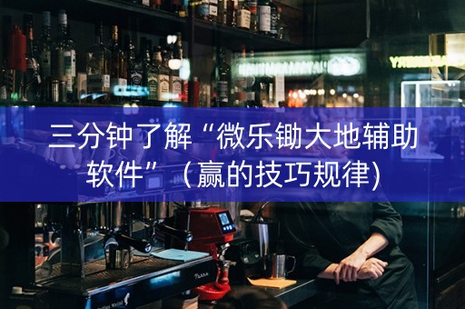 三分钟了解“微乐锄大地辅助软件”（赢的技巧规律)