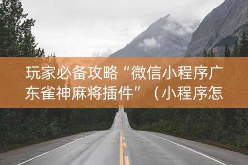 玩家必备攻略“微信小程序广东雀神麻将插件”（小程序怎么才会赢)