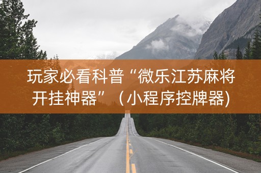 玩家必看科普“微乐江苏麻将开挂神器”（小程序控牌器)