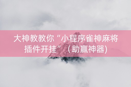 大神教教你“小程序雀神麻将插件开挂”（助赢神器)