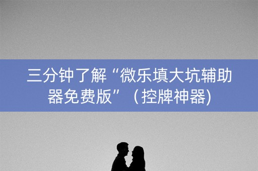 三分钟了解“微乐填大坑辅助器免费版”（控牌神器)