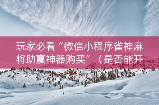 玩家必看“微信小程序雀神麻将助赢神器购买”（是否能开挂)