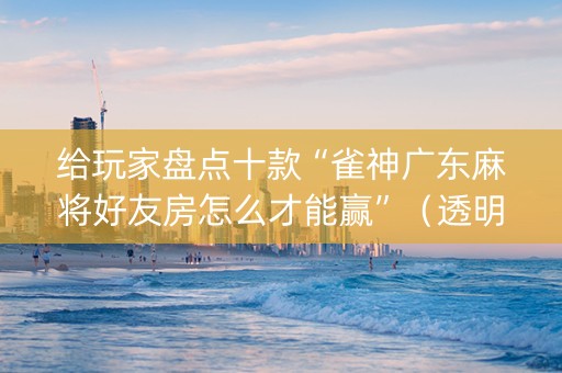 给玩家盘点十款“雀神广东麻将好友房怎么才能赢”（透明器教程)