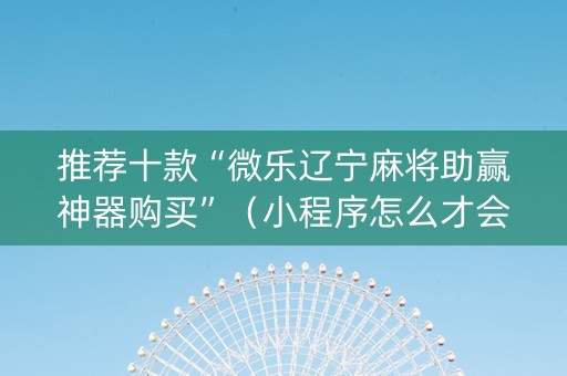 推荐十款“微乐辽宁麻将助赢神器购买”（小程序怎么才会赢)