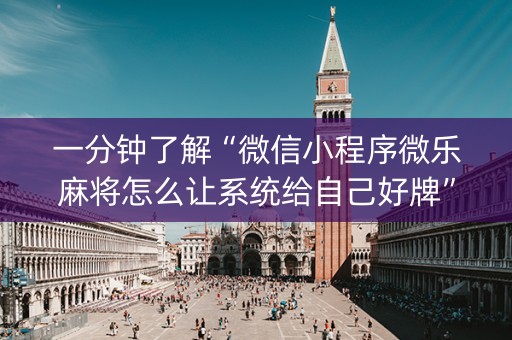 一分钟了解“微信小程序微乐麻将怎么让系统给自己好牌”（小程序控牌器)