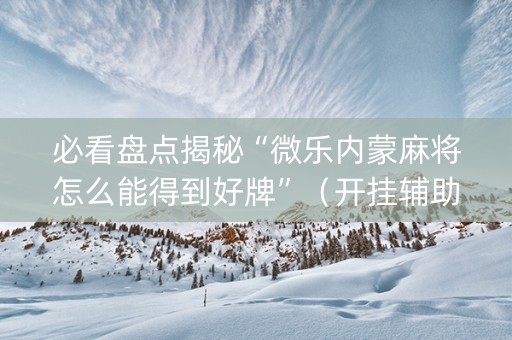 必看盘点揭秘“微乐内蒙麻将怎么能得到好牌”（开挂辅助器插件)