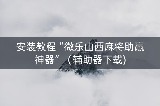 安装教程“微乐山西麻将助赢神器”（辅助器下载)