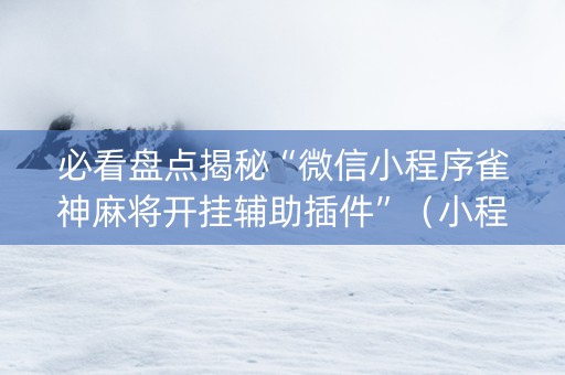 必看盘点揭秘“微信小程序雀神麻将开挂辅助插件”（小程序辅助软件)