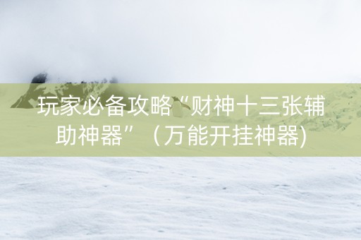 玩家必备攻略“财神十三张辅助神器”（万能开挂神器)