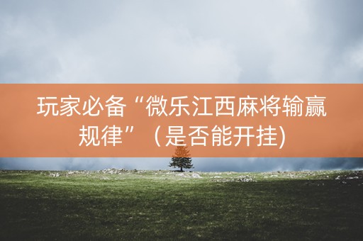 玩家必备“微乐江西麻将输赢规律”（是否能开挂)