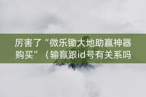 厉害了“微乐锄大地助赢神器购买”（输赢跟id号有关系吗)