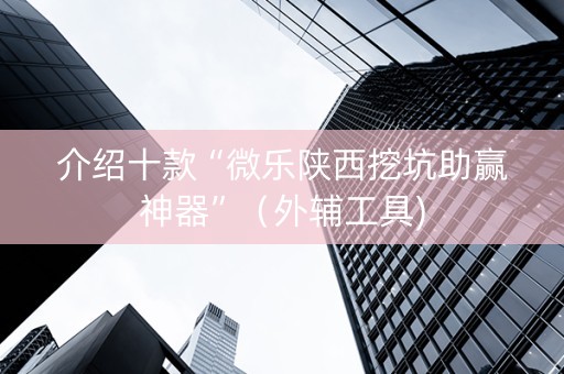 介绍十款“微乐陕西挖坑助赢神器”（外辅工具)