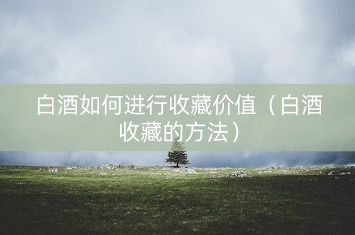 白酒如何进行收藏价值（白酒收藏的方法）
