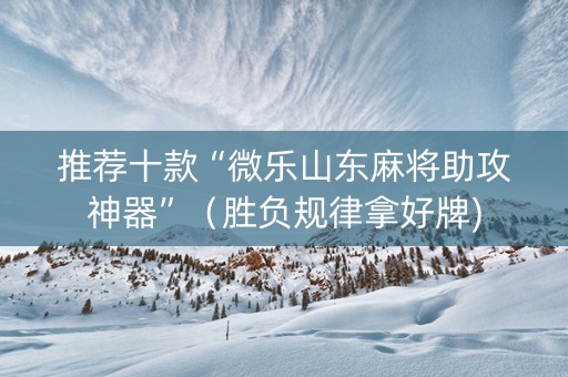 推荐十款“微乐山东麻将助攻神器”（胜负规律拿好牌)