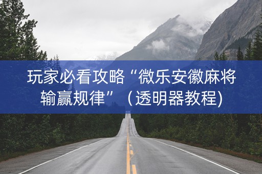 玩家必看攻略“微乐安徽麻将输赢规律”（透明器教程)