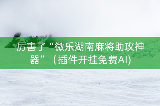 厉害了“微乐湖南麻将助攻神器”（插件开挂免费AI)
