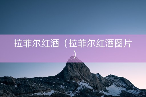 拉菲尔红酒（拉菲尔红酒图片）