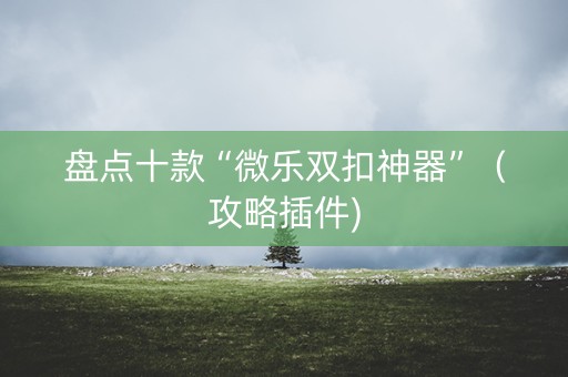 盘点十款“微乐双扣神器”（攻略插件)