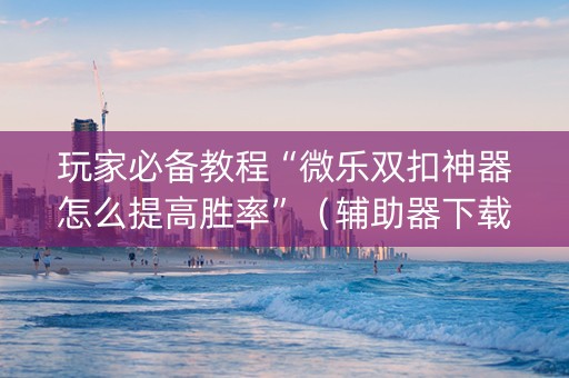 玩家必备教程“微乐双扣神器怎么提高胜率”（辅助器下载)