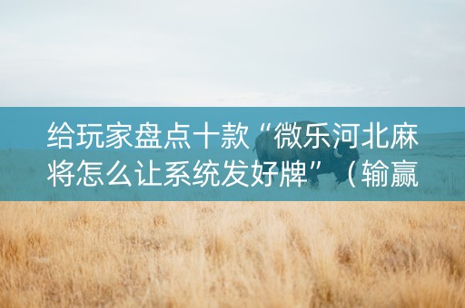 给玩家盘点十款“微乐河北麻将怎么让系统发好牌”（输赢规律)