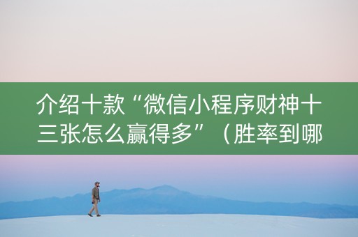 介绍十款“微信小程序财神十三张怎么赢得多”（胜率到哪调)