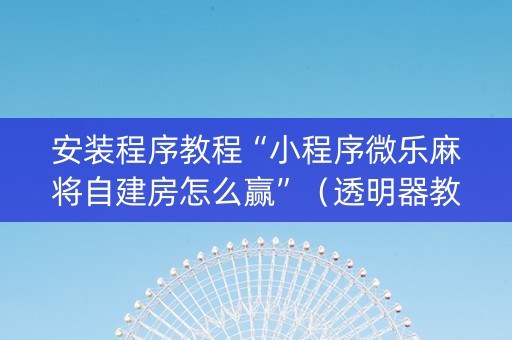 安装程序教程“小程序微乐麻将自建房怎么赢”（透明器教程)