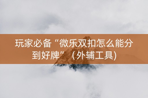 玩家必备“微乐双扣怎么能分到好牌”（外辅工具)