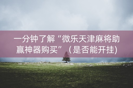 一分钟了解“微乐天津麻将助赢神器购买”（是否能开挂)