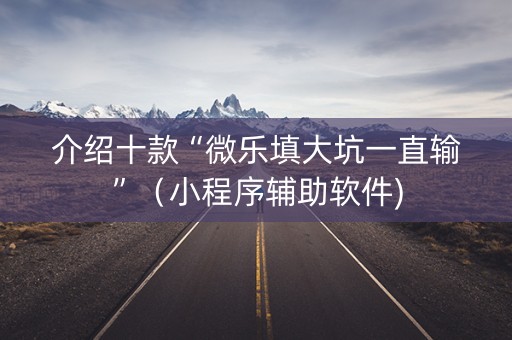 介绍十款“微乐填大坑一直输”（小程序辅助软件)