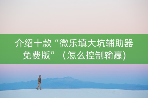 介绍十款“微乐填大坑辅助器免费版”（怎么控制输赢)