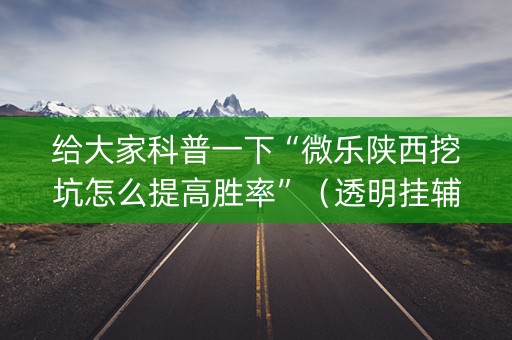 给大家科普一下“微乐陕西挖坑怎么提高胜率”（透明挂辅助器)