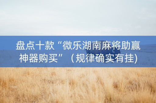 盘点十款“微乐湖南麻将助赢神器购买”（规律确实有挂)
