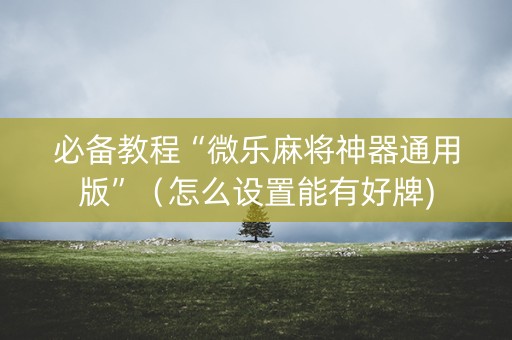 必备教程“微乐麻将神器通用版”（怎么设置能有好牌)
