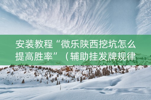 安装教程“微乐陕西挖坑怎么提高胜率”（辅助挂发牌规律)