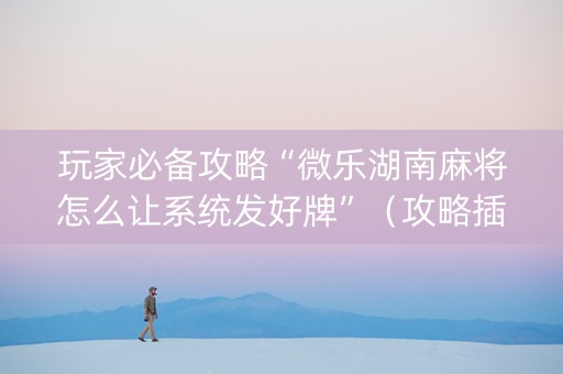 玩家必备攻略“微乐湖南麻将怎么让系统发好牌”（攻略插件)