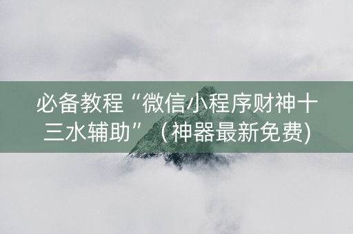 必备教程“微信小程序财神十三水辅助”（神器最新免费)