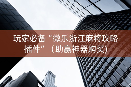 玩家必备“微乐浙江麻将攻略插件”（助赢神器购买)