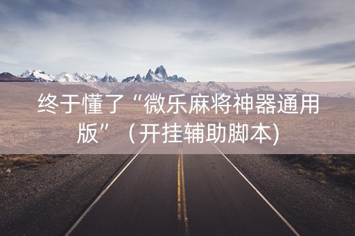 终于懂了“微乐麻将神器通用版”（开挂辅助脚本)