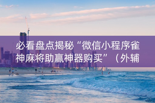 必看盘点揭秘“微信小程序雀神麻将助赢神器购买”（外辅工具)