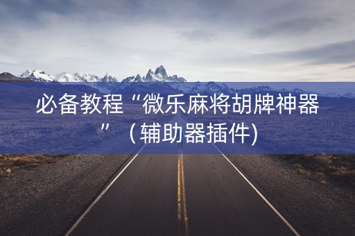 必备教程“微乐麻将胡牌神器”（辅助器插件)