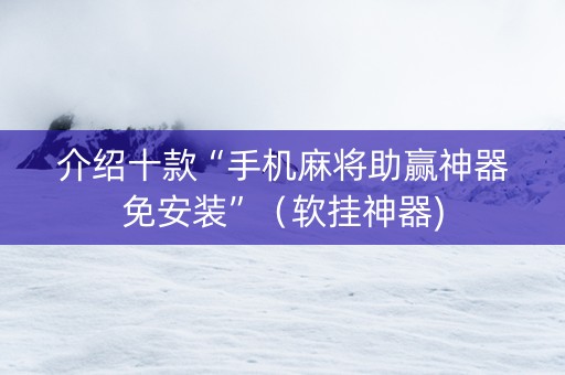 介绍十款“手机麻将助赢神器免安装”（软挂神器)