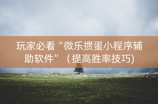 玩家必看“微乐掼蛋小程序辅助软件”（提高胜率技巧)