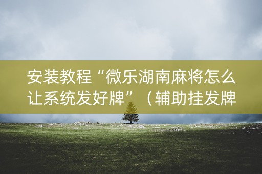 安装教程“微乐湖南麻将怎么让系统发好牌”（辅助挂发牌规律)
