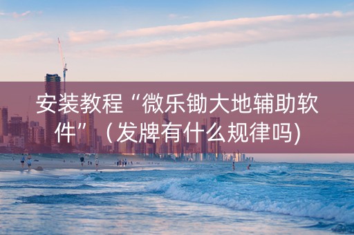 安装教程“微乐锄大地辅助软件”（发牌有什么规律吗)