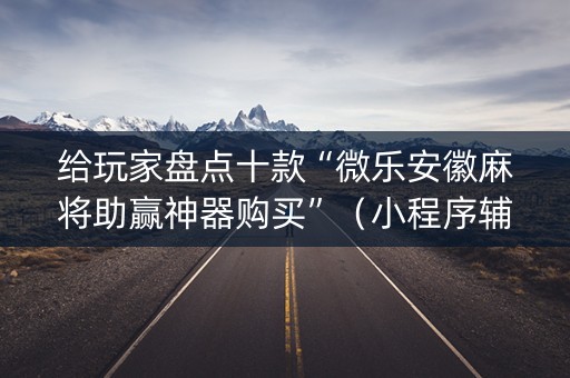 给玩家盘点十款“微乐安徽麻将助赢神器购买”（小程序辅助软件)