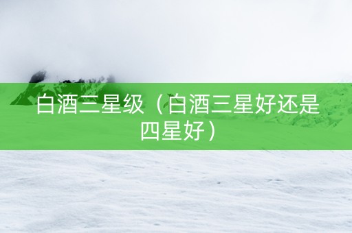 白酒三星级（白酒三星好还是四星好）