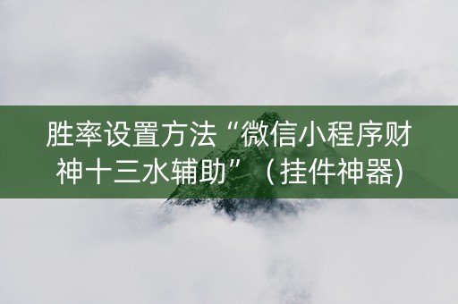 胜率设置方法“微信小程序财神十三水辅助”（挂件神器)