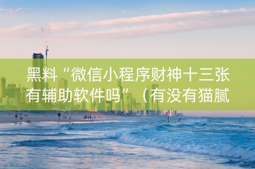黑料“微信小程序财神十三张有辅助软件吗”（有没有猫腻)