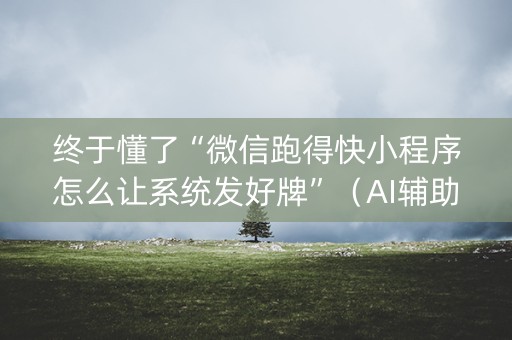 终于懂了“微信跑得快小程序怎么让系统发好牌”（AI辅助胡牌规则)